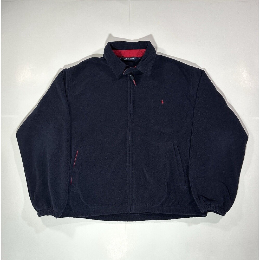 Vintage Polo Ralph Lauren Golf Fleece Jacket Men’s XL Blue Full Zip Loop 90s USA